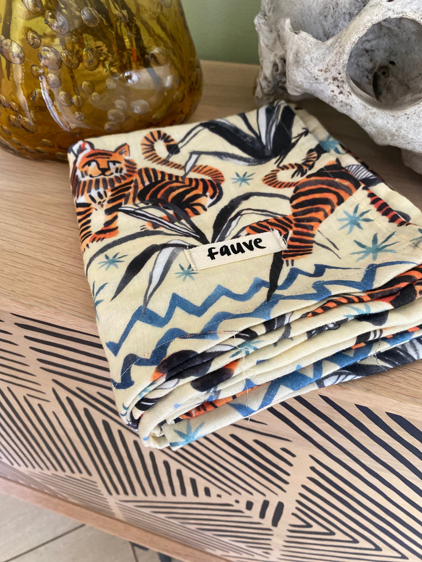 Island Style Tiger Muslin Swaddle