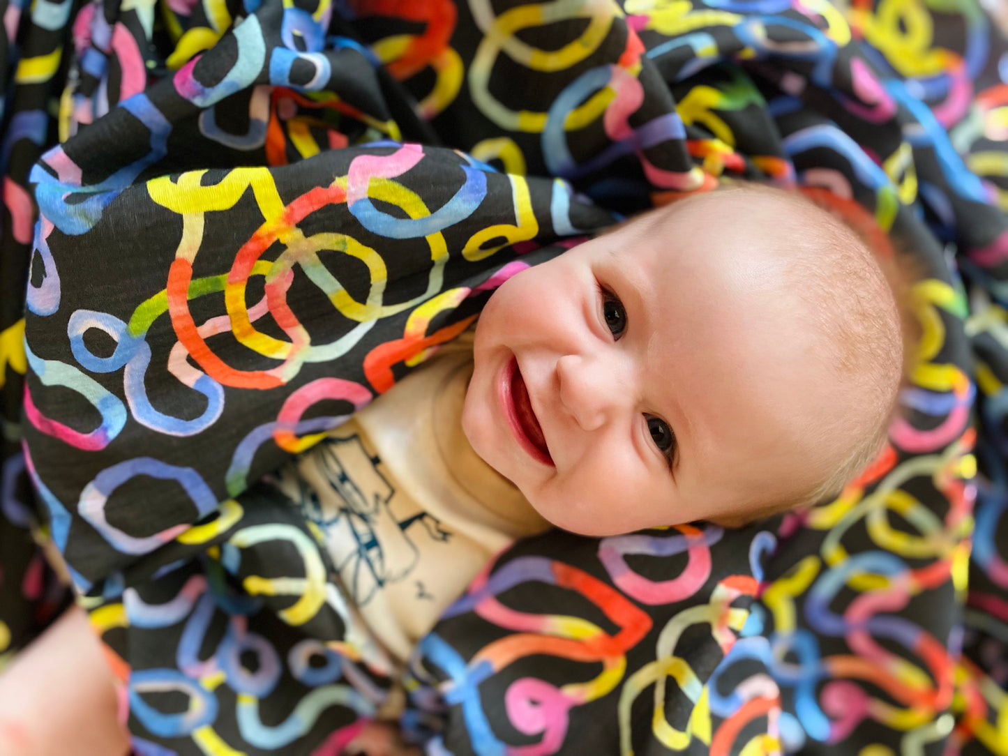 Rainbow Squiggle Muslin