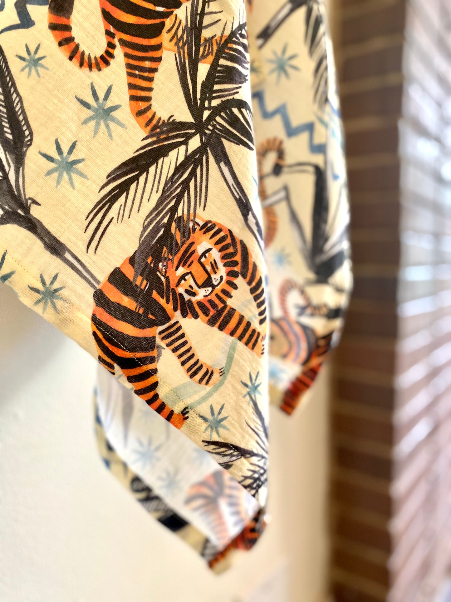 Island Style Tiger Muslin Swaddle