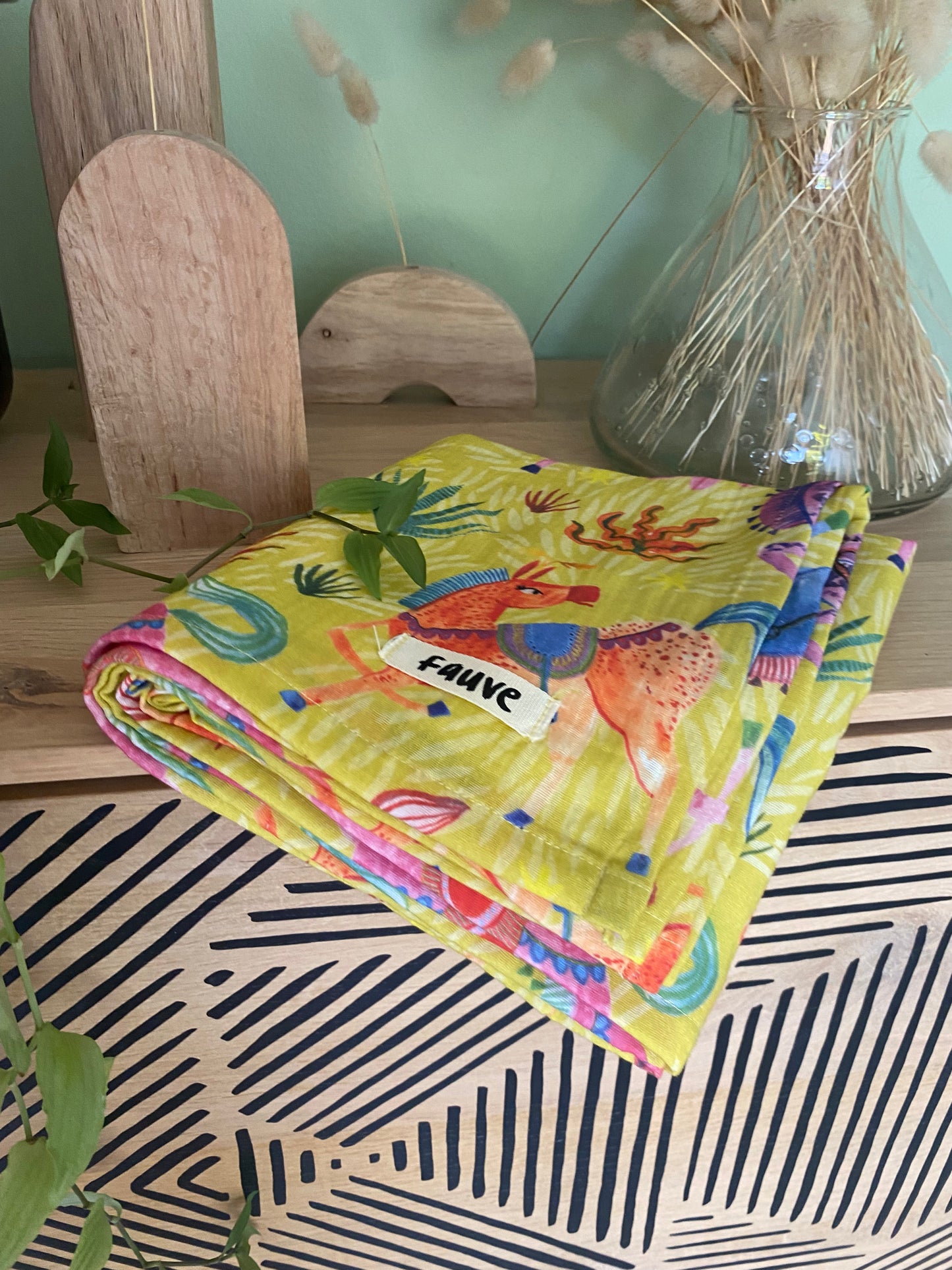 Wild Carousel Horses Muslin Swaddle