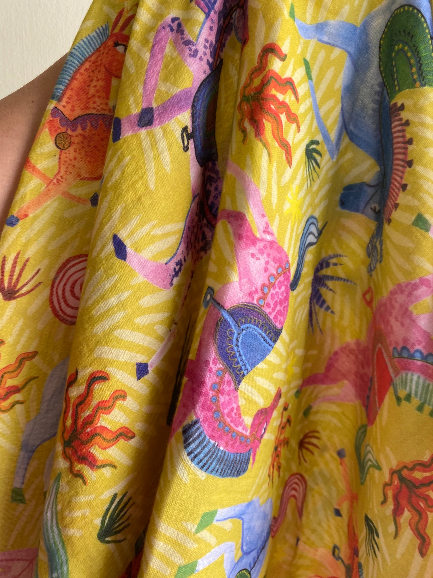 Wild Carousel Horses Muslin Swaddle