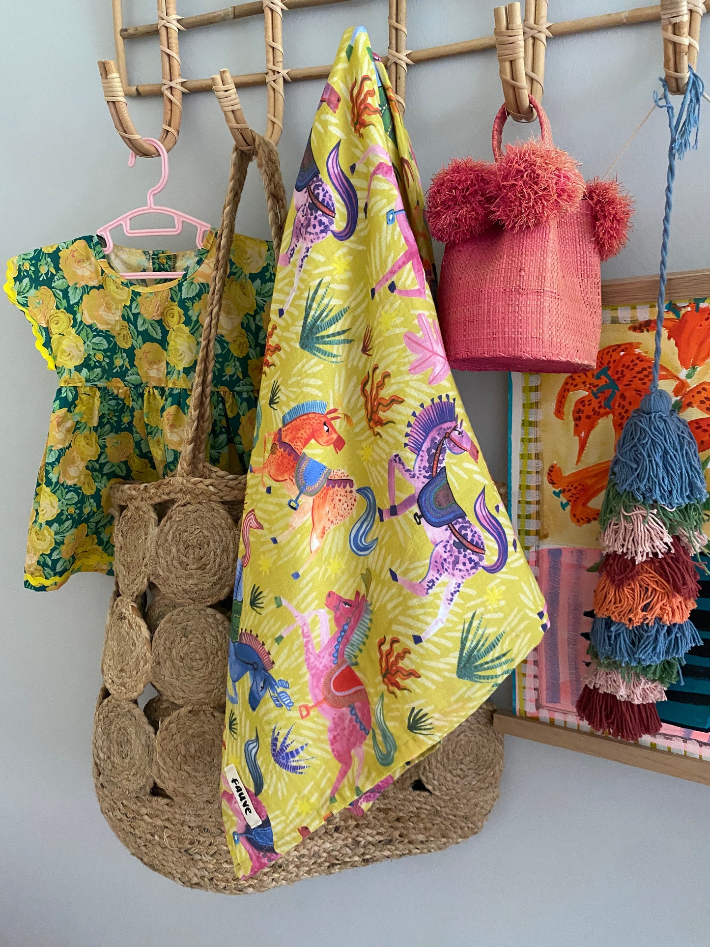 Wild Carousel Horses Muslin Swaddle